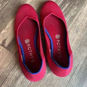 Rothy’s round toe red flat size 8.5 Red